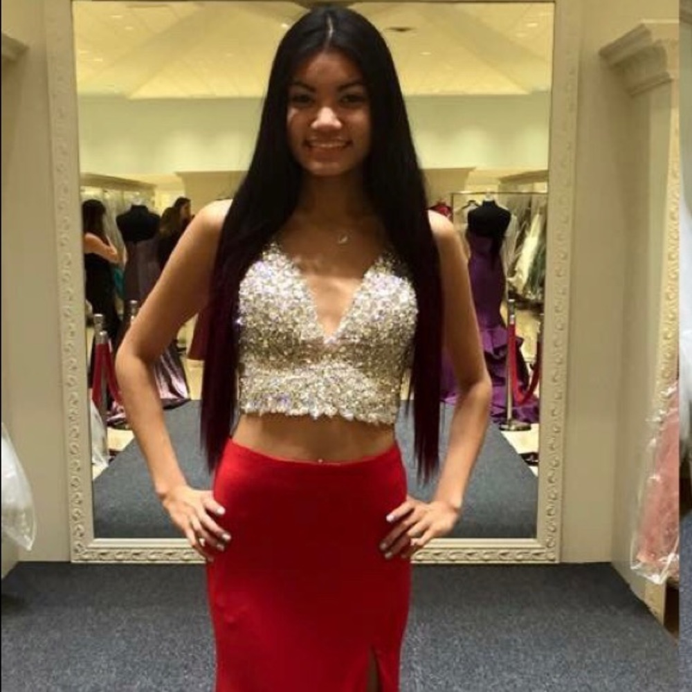 Red Jovani 2 Piece Prom Dress Size 00